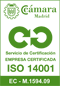 Certificado de Medio Ambiente Tagar 14001